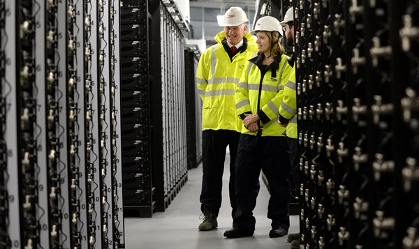 UK undersecretary of state for energy Amber Rudd visits the Leighton Buzzard facility in 2014